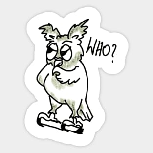 Cute thinking owl Sticker